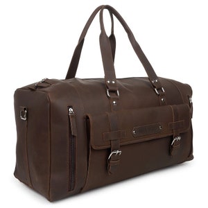 Personalisierte Canvas-Leder-Reise-Wochenend-Handgepäcktasche, Weekender-Übernachttasche mit Schuhfach für Männer und Frauen Bild 8