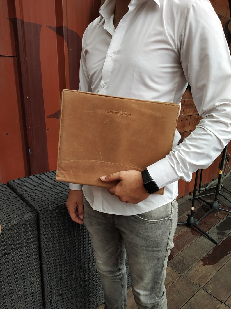 Business Leather Portfolio Leather Padfolio With Custom Logo Etsy