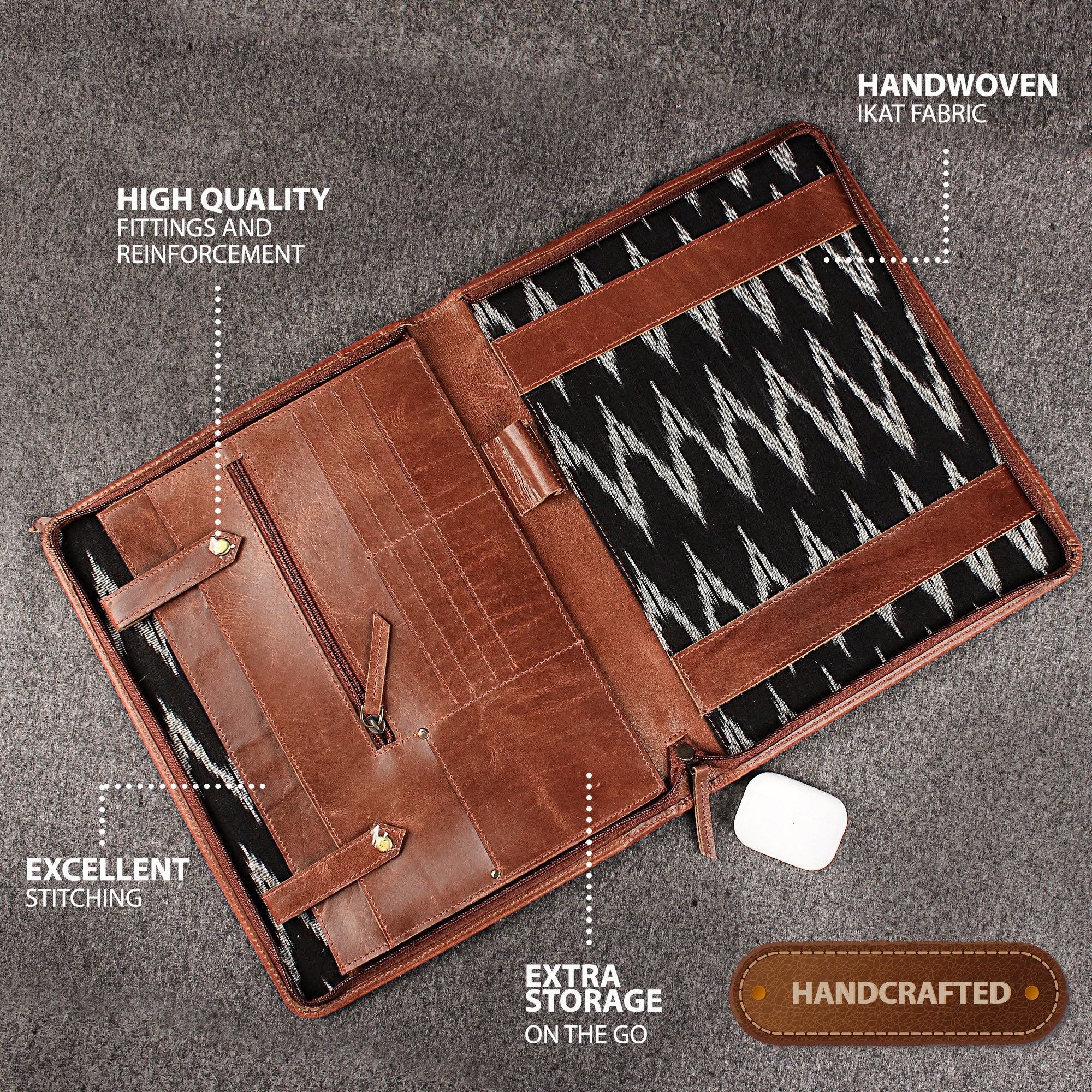 Leather portfolio zipper Personalized A4 Leather Portfolio Etsy