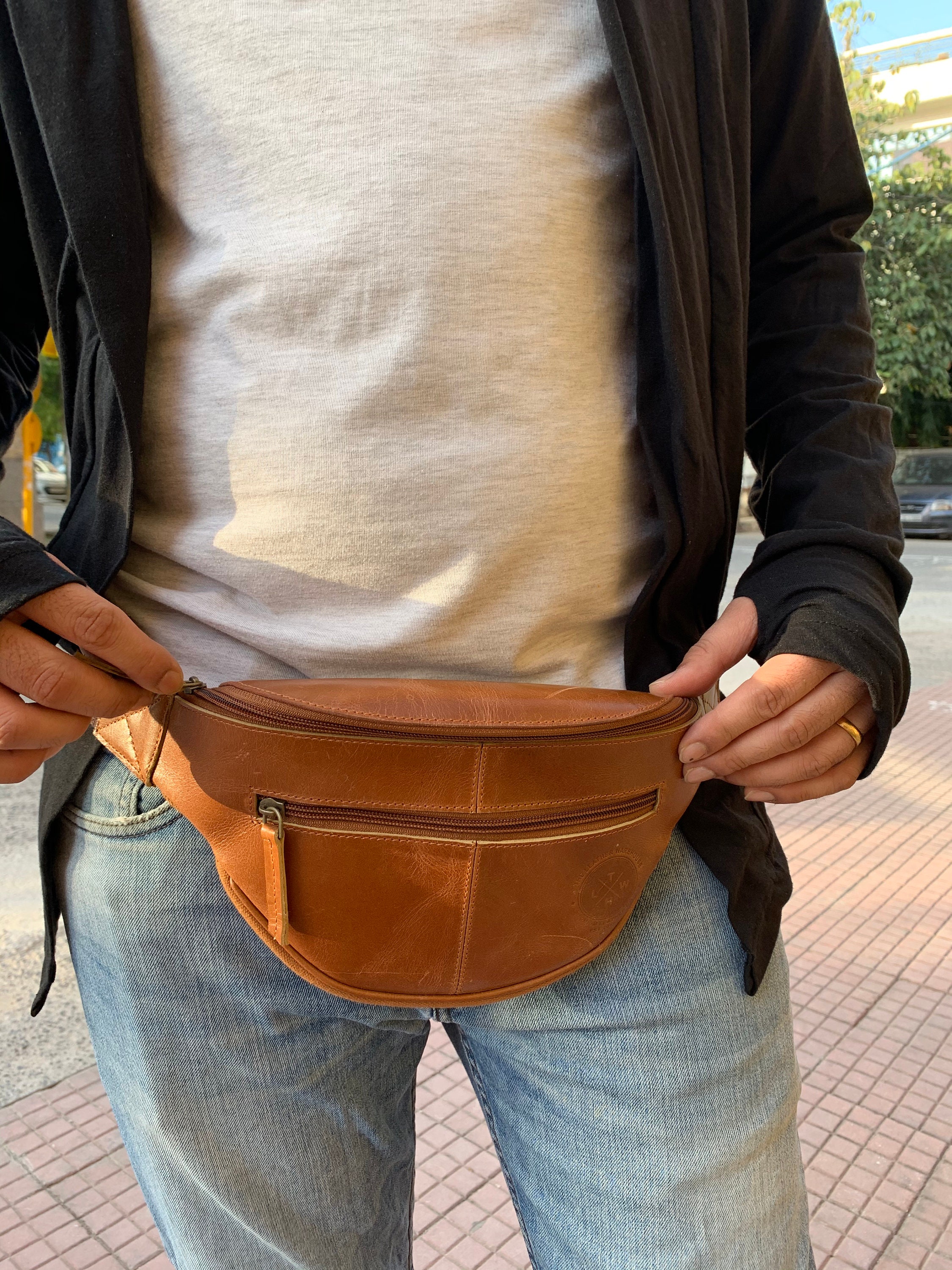 etsy leather fanny pack