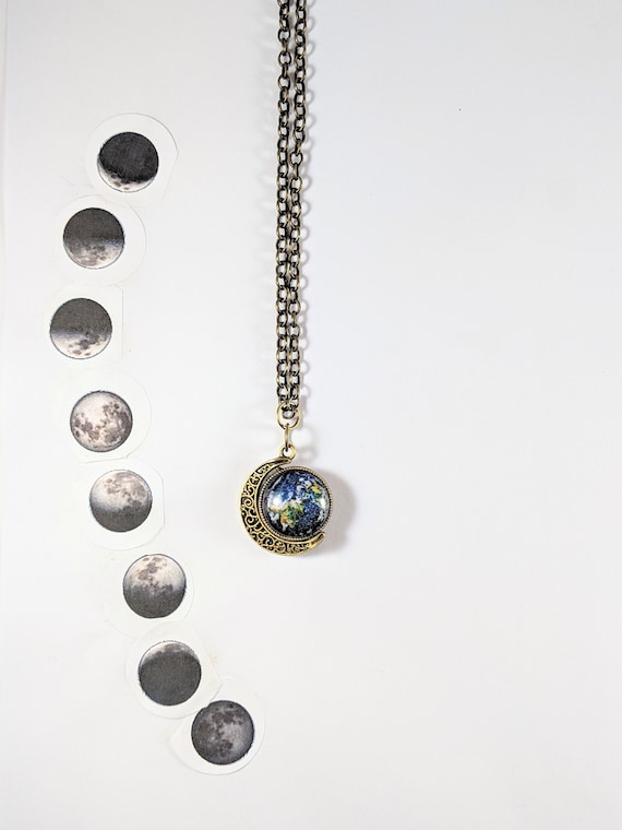 Green Moon Goddess photo Cabochon Glass Tibet silver Chain Pendant Necklace