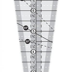 May include: A clear plastic ruler with markings for 15 degree angles, 30 degrees, 45 degrees, and 60 degrees. The ruler is labeled "15° Triangle" and "Designed by Erin Underwood". The ruler also has markings for 1/4 inch, 1/2 inch, 3/4 inch, and 1 inch.