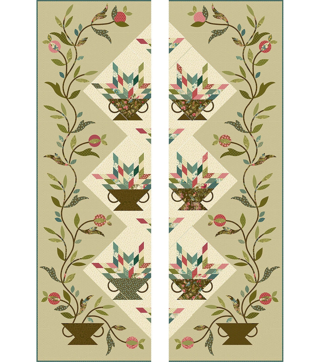 Laundry Basket Quilts, Silhouettes Flower Box Appliques Etsy