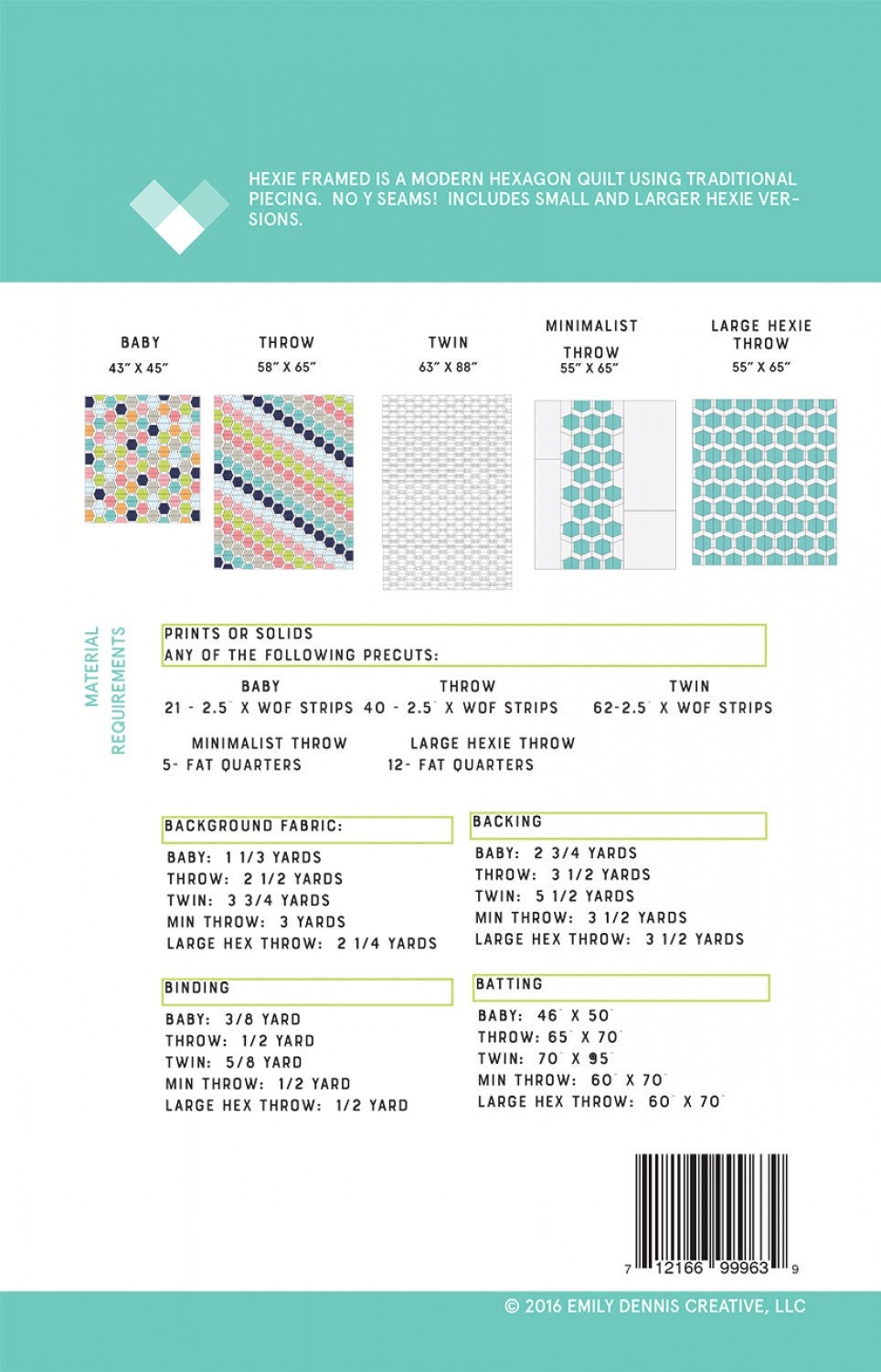 Quilty Love - Hexie Framed Quilt Pattern # QLP100 - Pattern