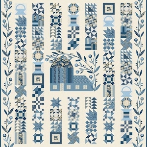 Laundry Basket Quilts, Patchwork Barn - Blue - Traditional Quilt Pattern