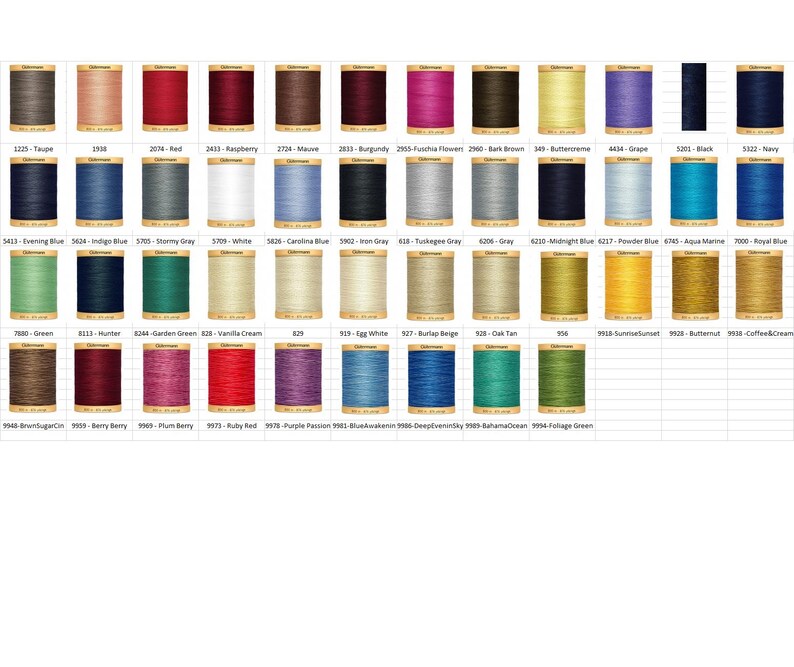 Gutermann - Cotton 50wt Hand and Machine Quilt Thread - 800m *choose ...