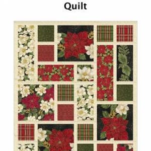 May include: A quilt pattern featuring a tiled design with various floral and plaid fabrics in shades of red, green, white, and black. The title "Tiles Quilt" is printed at the top of the image.