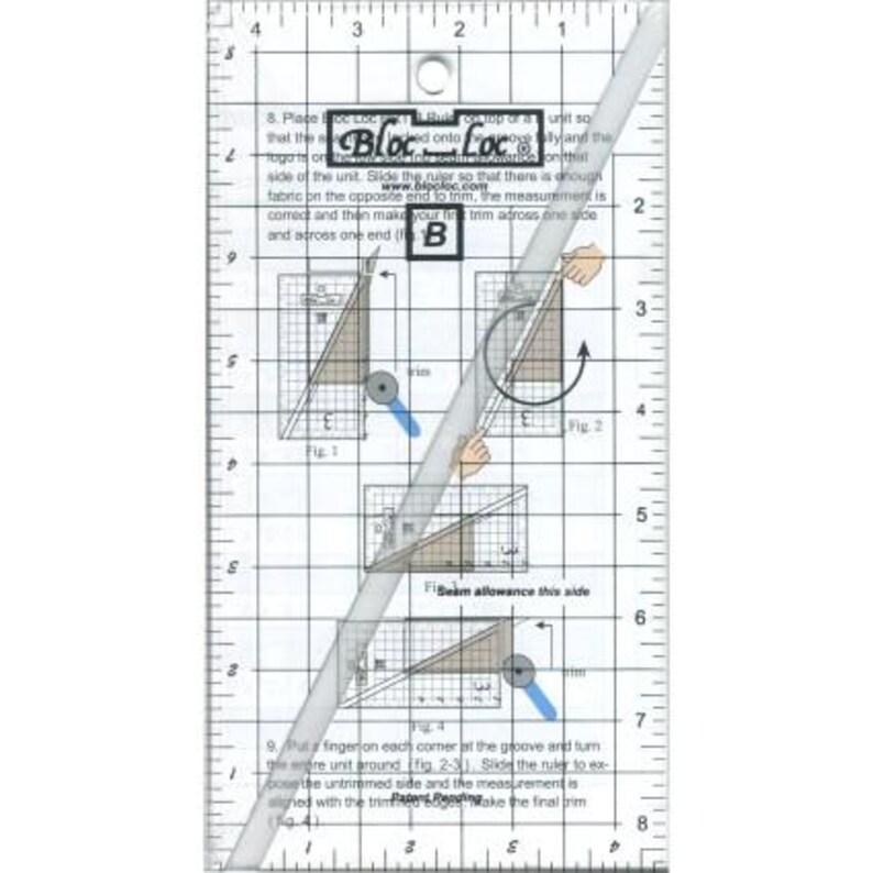 Bloc Loc - Half-rectangle Triangle Ruler 2:1 Large Set (4-1/2