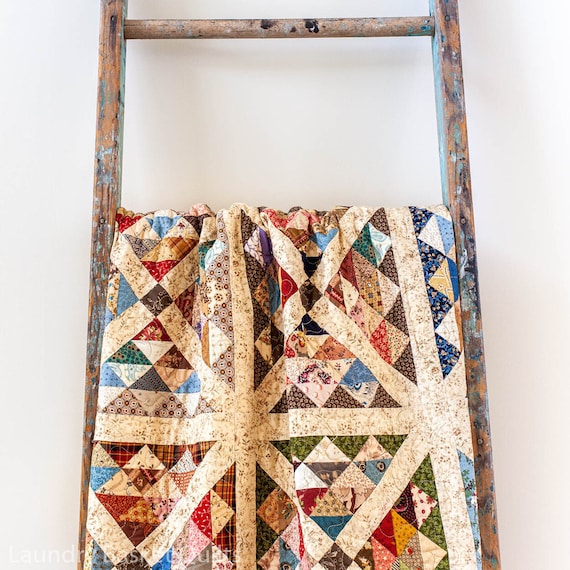 【屋外未使用品】Highland Designs TOP QUILT Hexagon flower Vintage quilt top (Copy) - Victoria Findlay