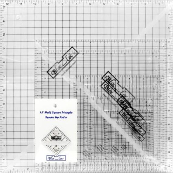 Bloc Loc - Half-square Triangle Ruler Set #9 1-1/2