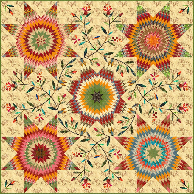 Laundry Basket Quilts Pennsylvania Star Pieced Pattern Etsy