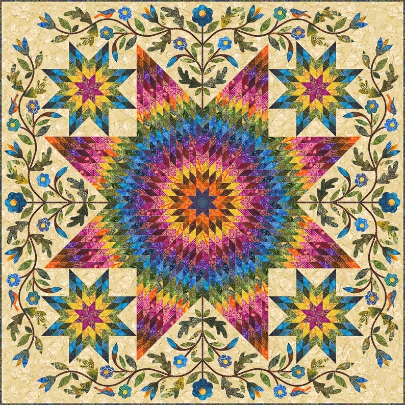 Laundry Basket Quilts Silhouettes Rainbow Star Appliques Etsy