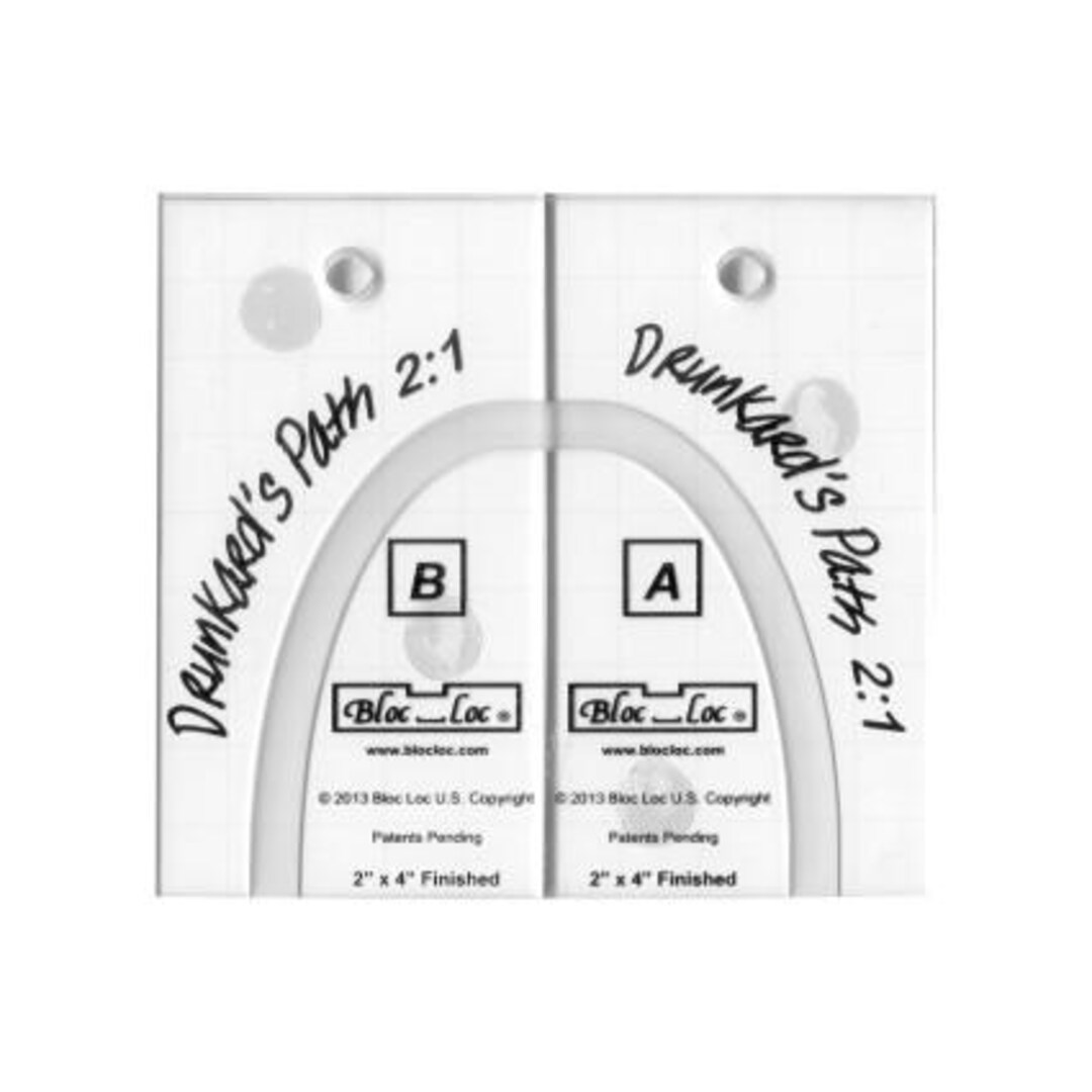 Bright Path Ruler Bloc Loc - Drunkard’s Path Ruler 2:1 Ratio Set (2