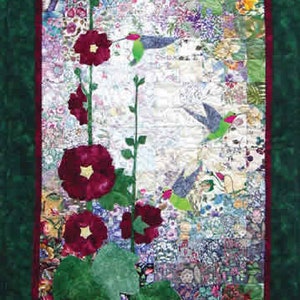 Hummingbirds & Hollyhocks - Whims Watercolor Quilt Kit - precut 2" squares - perfect for the beginner or experienced!