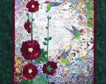 Hummingbirds & Hollyhocks - Whims Watercolor Quilt Kit - precut 2" squares - perfect for the beginner or experienced!