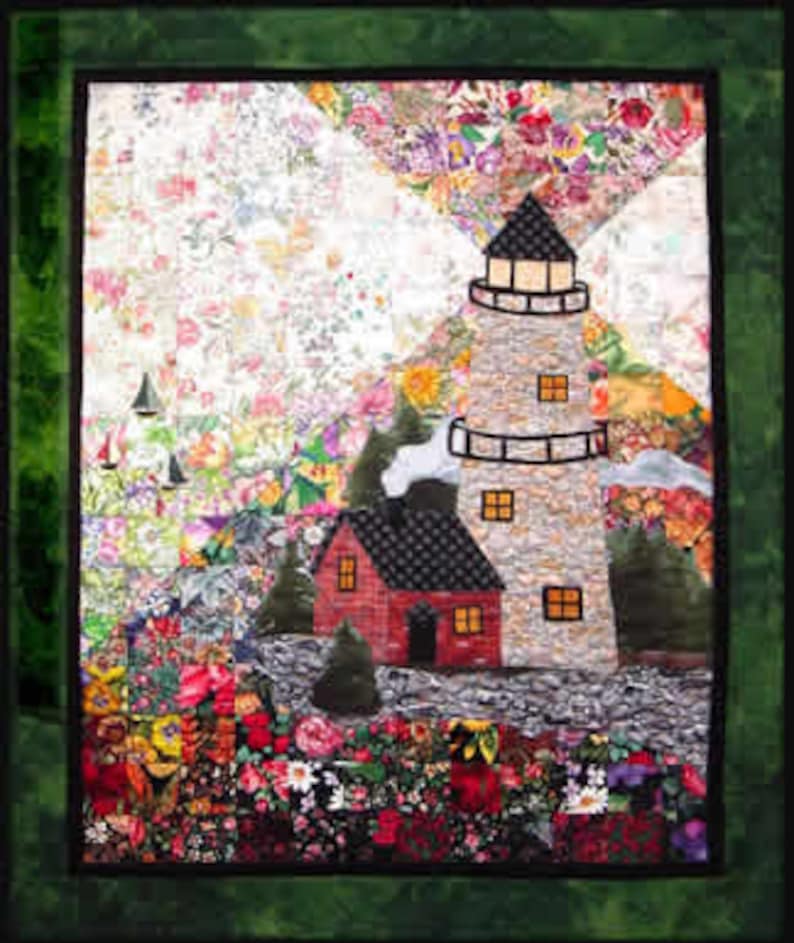 Lighthouse Whims Watercolor Quilt Kit Precut 2 Squares Perfect for the