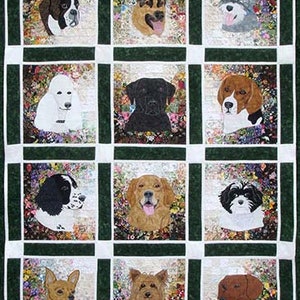 Rachel's Dog Kennel Full Set OR Individual Block - Whims Watercolor Quilt Kit - precut 2" squares