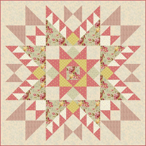 Laundry Basket Quilts - True North, Lady Tulip - Pieced Pattern