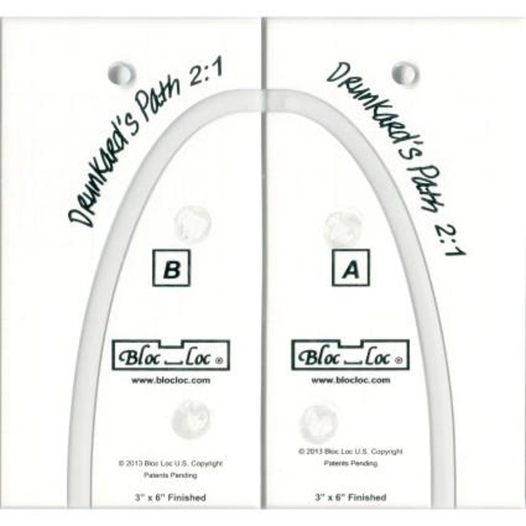 Bright Path Ruler Bloc Loc - Drunkard’s Path Ruler 2:1 Ratio Set (3