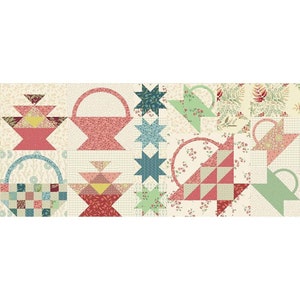 Colchas feitas com cestos de roupa suja - Cestos da Anna - Bloco 7 - Padrão de patchwork