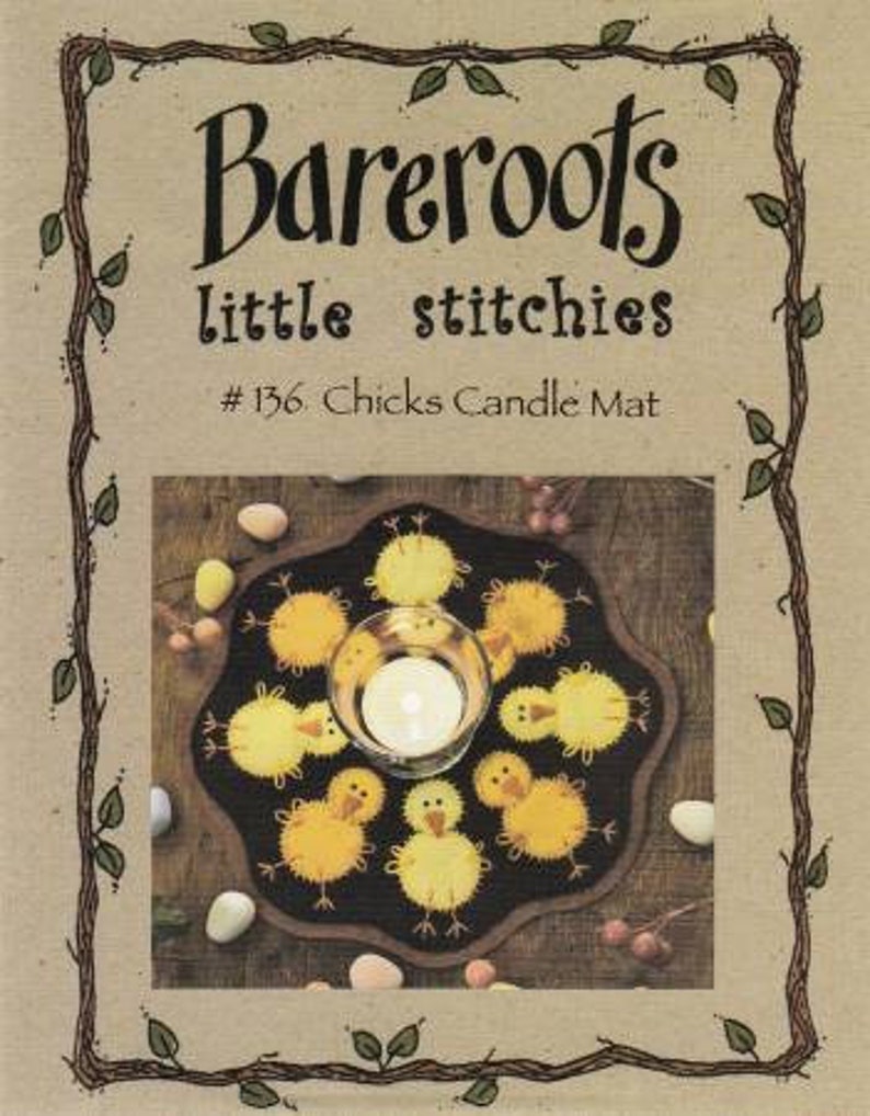 Bareroots Little Stitchies - Chicks Candle Mat - Kit or Pattern - Etsy