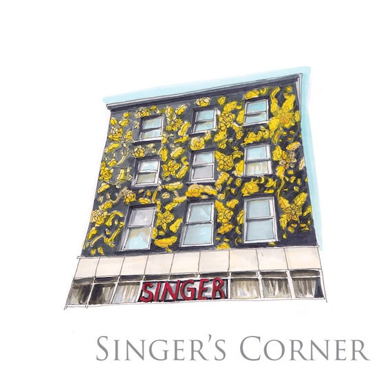 Singers corner, Grand Parade, Cork city, Cork. 7"x7"