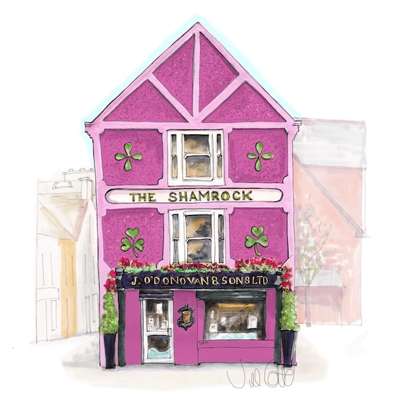 The Shamrock, Passage West, Cork. 7"x7"