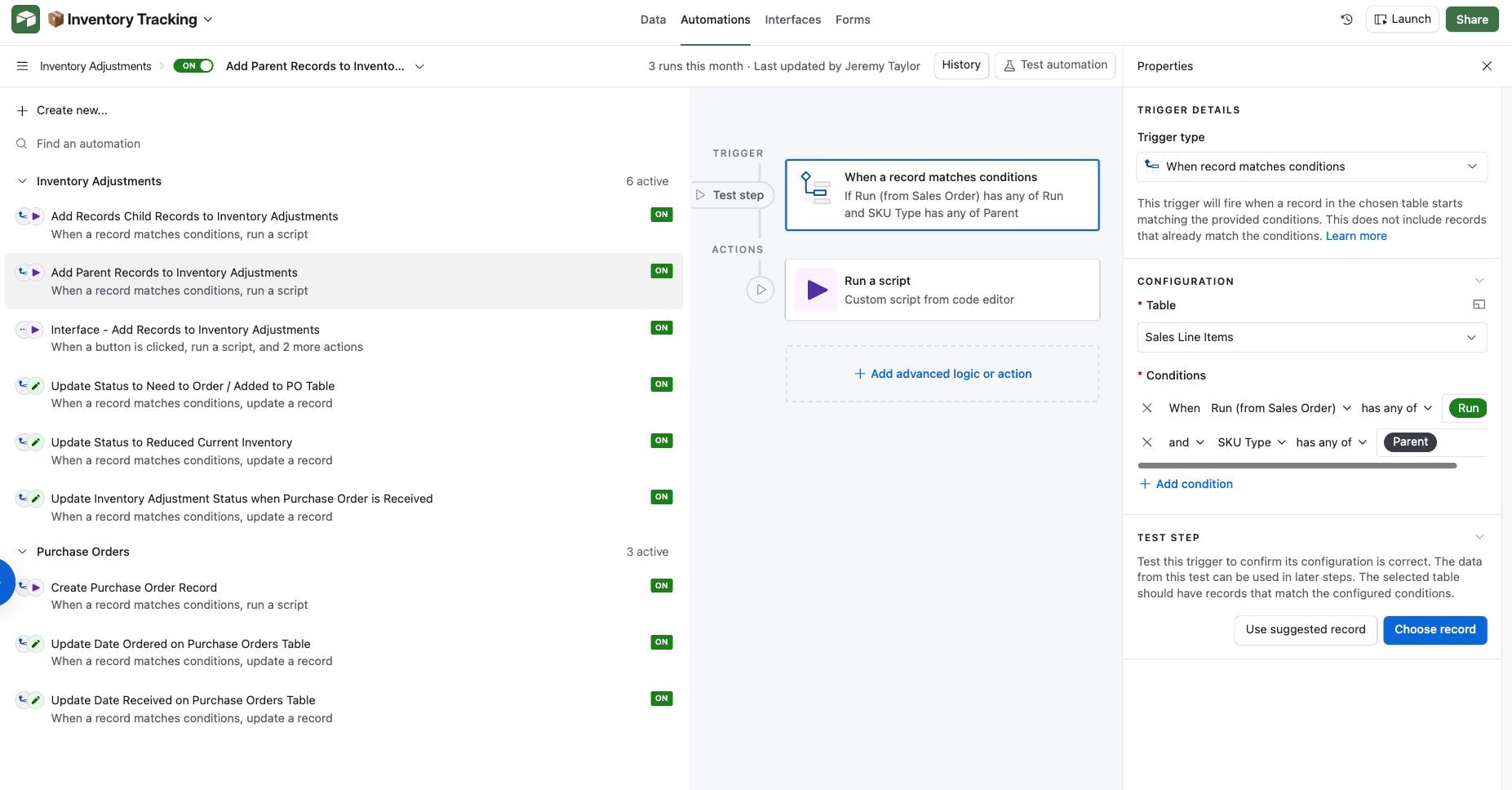 Inventory Management / Purchase Order Creation System Using Airtable Etsy