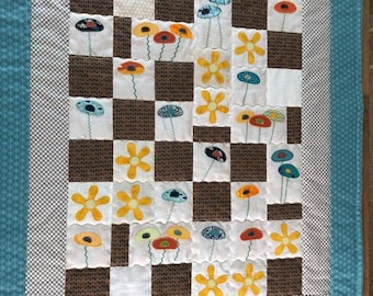 Edredón De Patchwork Con Flores