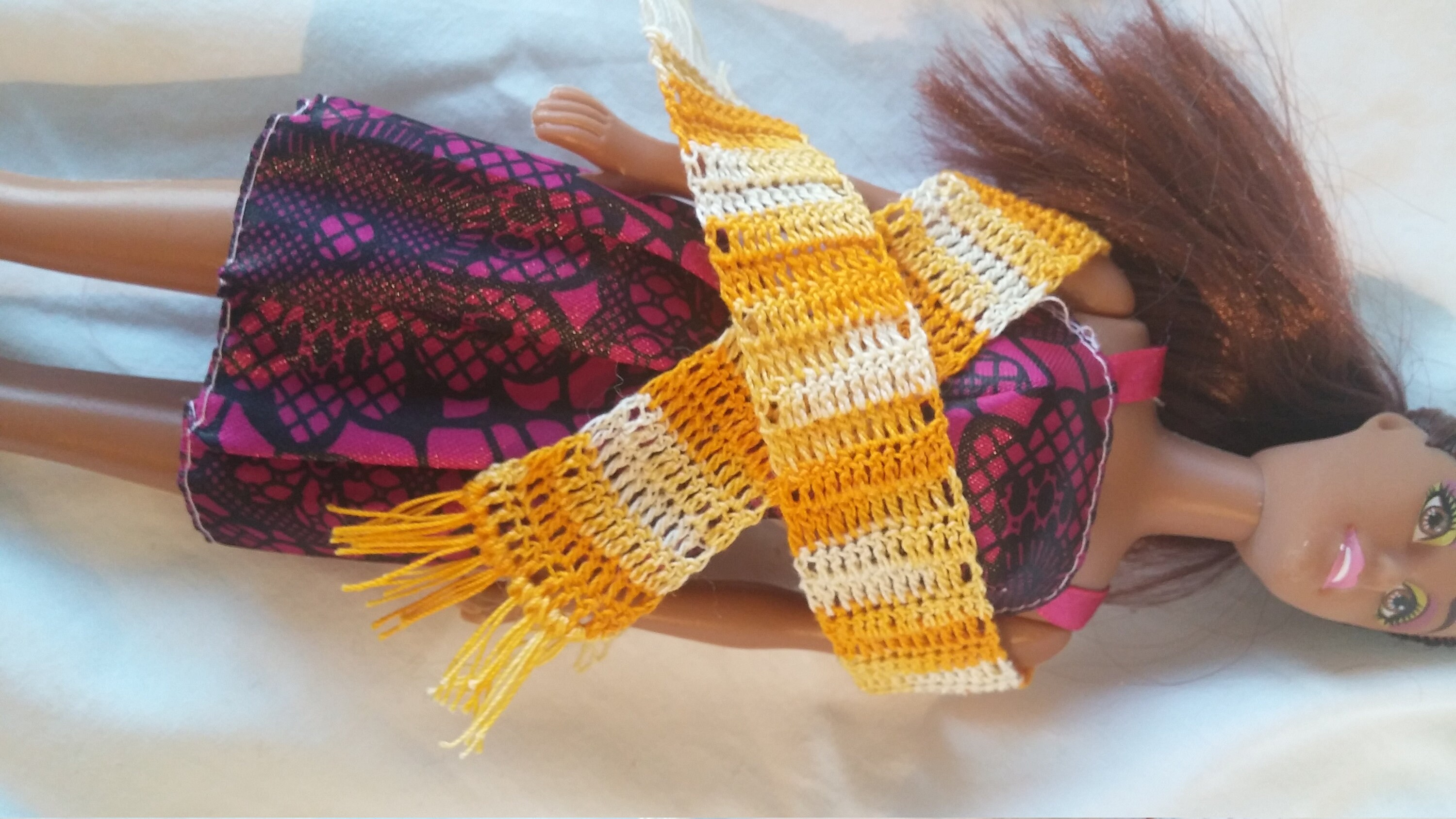 Handcrafted Crocheted Scarf for Fashion Doll Etsy UK