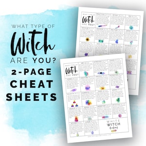 What Type Of Witch Are You? Digital 2-Page Cheat Sheets PDF