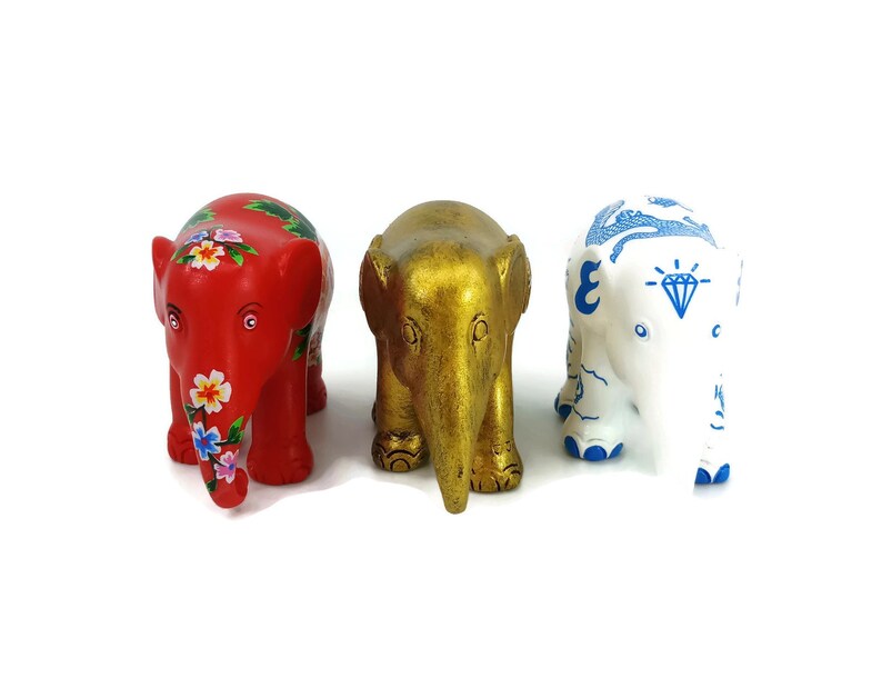 3pack Fortune 7cm Elephant Parade Statue Elephant Resin Etsy