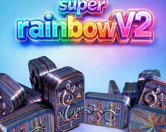 Super Rainbow V2 Amoeba Slider, Rainbow Fidget Slider, 3D Printed EDC Clicker, Pocket Desk Fidget Toy