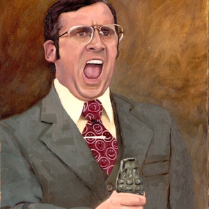 Brick Anchorman Steve Carrel - funny painting - iconic painting - living room art- gift idea