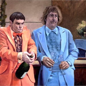 Impression d&#39;art Dumb and Dumber : scène de la chouette Harry et Lloyd