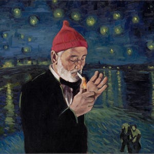 Steve Zissoi- Bill Murray - Life Aquatic - Wes Anderson - oil painting