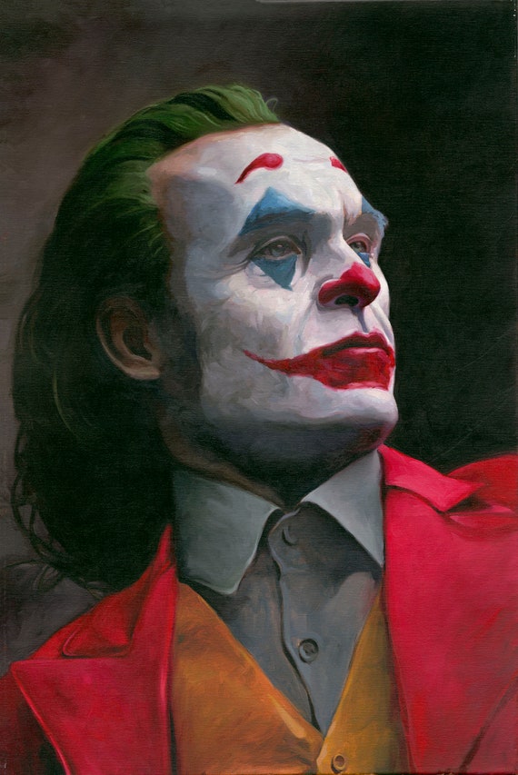 JOKER 油絵アート Joker Street Scene Print – Iconic DC Villain Walking Through the