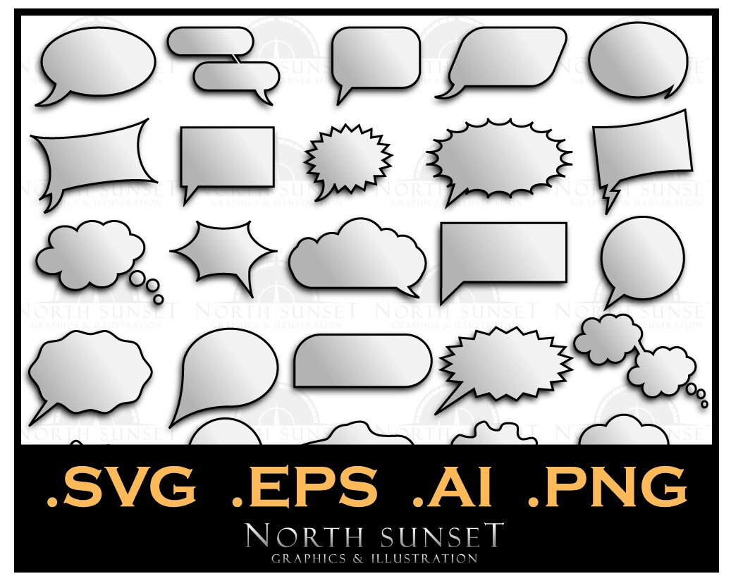 Download 25 3D Sprechblasen Vektor EPS SVG PNG Sprechblase | Etsy