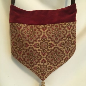 Fabric & Velvet Shoulder Bag
