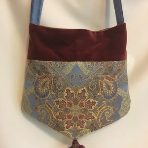 Fabric Shoulder Bag  Velvet Bag  Cross Body Bag