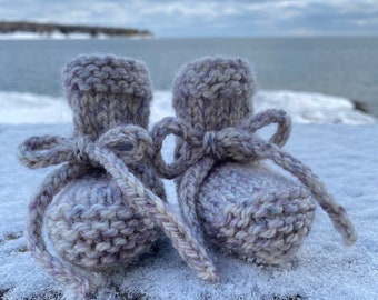 Hand Knit, Home Made, Artisan, Super Soft WARM wool, Superior Unisex Baby Booties! Unique Baby Gift - Ready to Ship!