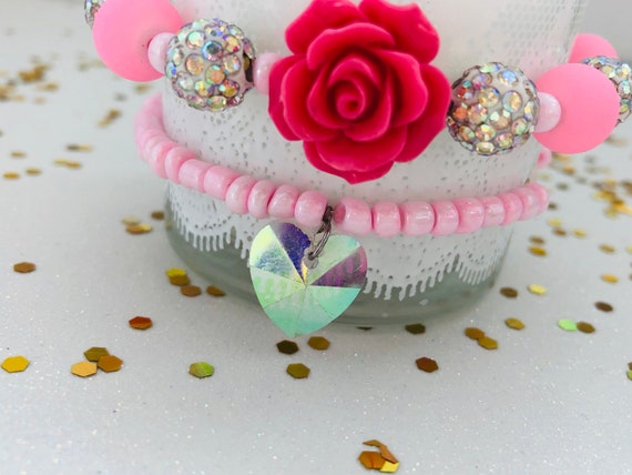 Girl Bracelet birthday Gift Kid Bracelet Pastel Blue Pink Crystal Bracelet Christmas Gift Kid Jewellery Birthday Gift Girl Acessories