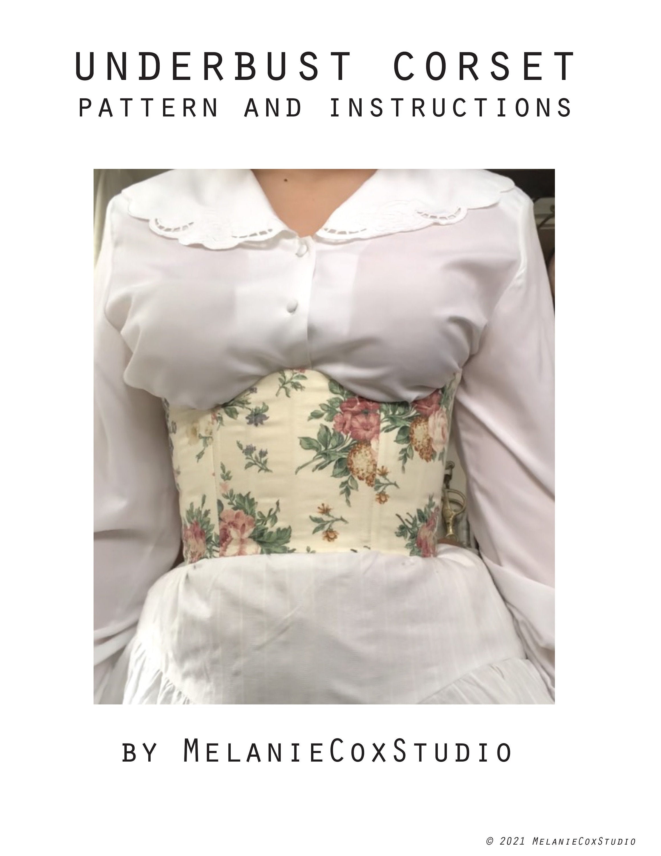 Corset Top Sewing Pattern, Instant Download, Underbust Corset