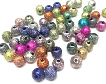 20pcs 5mm Gold Plated Sand Star Dust Beads Spacer Beads Jewelry Supplies