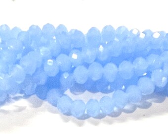 30pcs Opaque Baby Blue Abacus Crystals 8mm x6mm