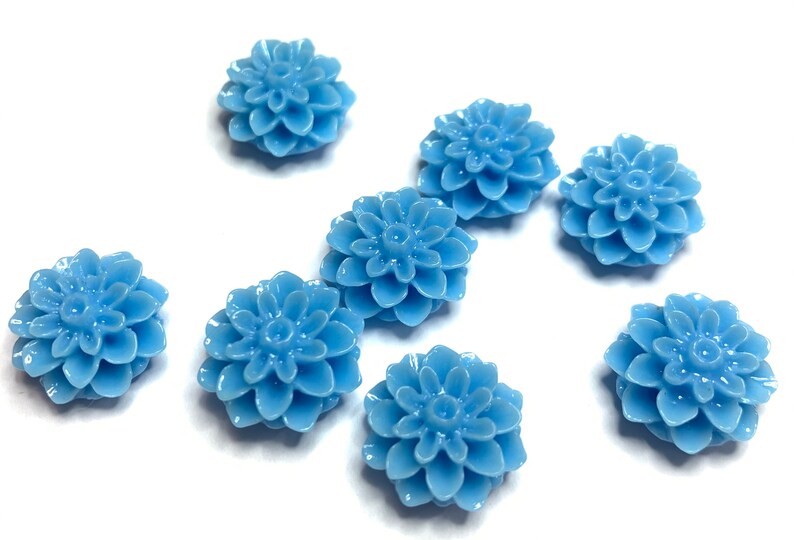 10 Chrysanthemum Cabochon Flower 15mm-Pick Your Color
