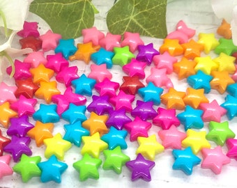 Puffy Star Beads Mixed Colors - 12mm - Ideal for Jewelry Making and diy Crafts