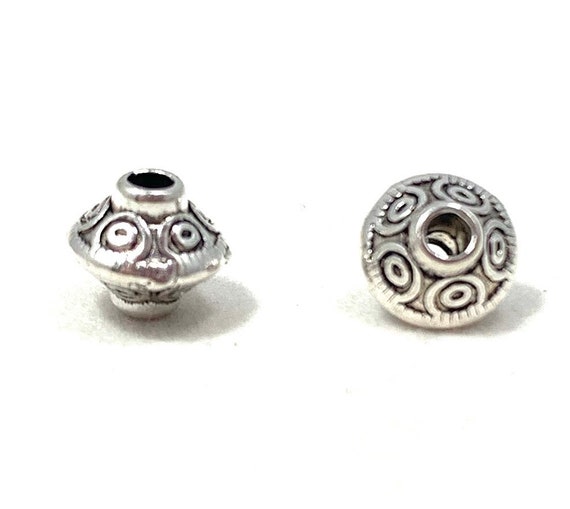 50 Antique Silver Tibetan Bicone Spacer Beads 6mm Jewelry Making
