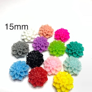 10 Chrysanthemum Cabochon Flower 15mm-Pick Your Color