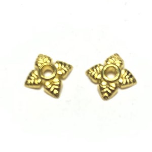 4 Leaf Bead Cap Golden 5mm